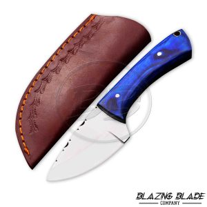 High Carbon Steel Blue Hardwood Bushcraft Knife with Sheath | 6919