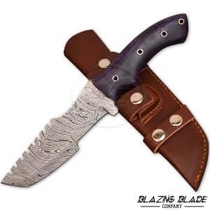 Damascus Steel Resin Tanto Tracker knife with Sheath | 8400