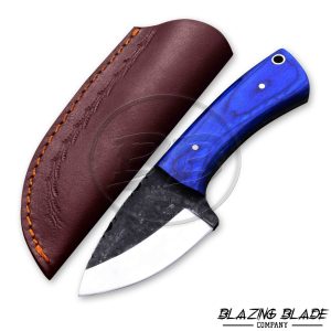 High Carbon Steel Blue Hardwood Bushcraft Knife with Sheath | 9106