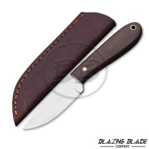Stainless Steel Brown Micarta Skinner Knife with Sheath | 9120