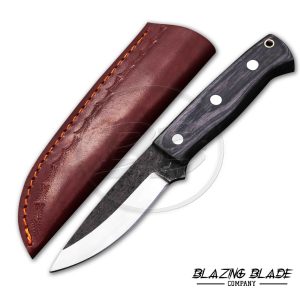 High Carbon Steel Black Hardwood Bushcraft Knife with Sheath | 8921
