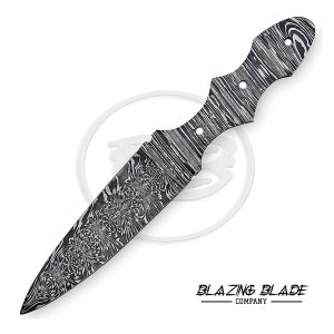Damascus Steel Firestorm Pattern FULLTANG Throwing Blank Blade Knife for knife making | 1008