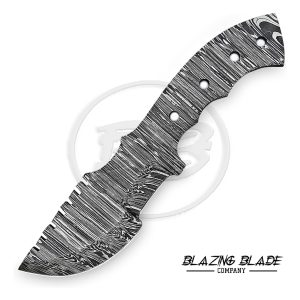 Damascus Steel Firestorm Pattern FULLTANG Tracker Blank Blade for knife making | 1009