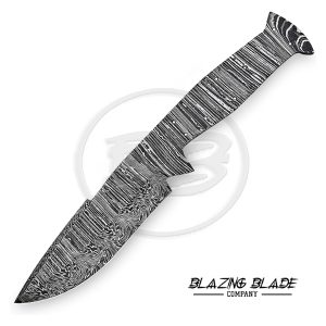 Damascus Steel Firestorm Pattern FULLTANG Skinner Blank Blade for knife making | 1018