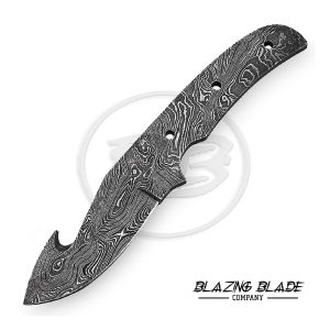 Damascus Steel Twist Pattern FULLTANG Guthook Blank Blade for knife making | 1024