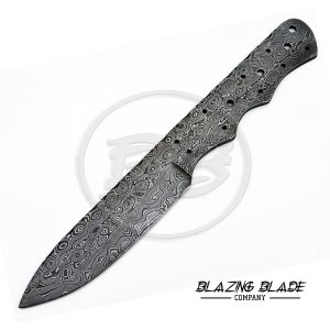 Damascus Steel Raindrops Pattern FULLTANG Skinner Blank Blade for knife making | 1027