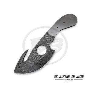 Damascus Steel Twist Pattern FULLTANG Guthook Blank Blade for knife making | 1035