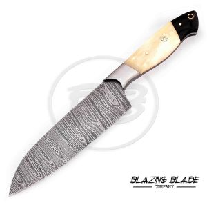 Damascus Steel Camel Bone Handle Chef Knife | Kitchen Knife | 134