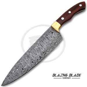 Damascus Steel Rosewood Handle Chef Knife | Kitchen Knife | 144