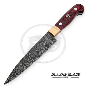 Damascus Steel Red Hardwood Handle Chef Knife | Kitchen Knife | 149