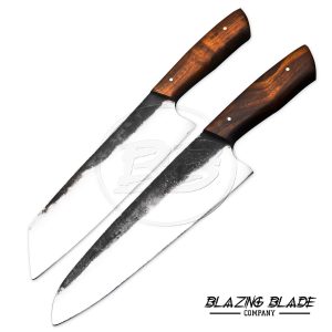Set of 2 Stainless Steel Rosewood Handle Chef's Knives | Kitchen Knives | 9165