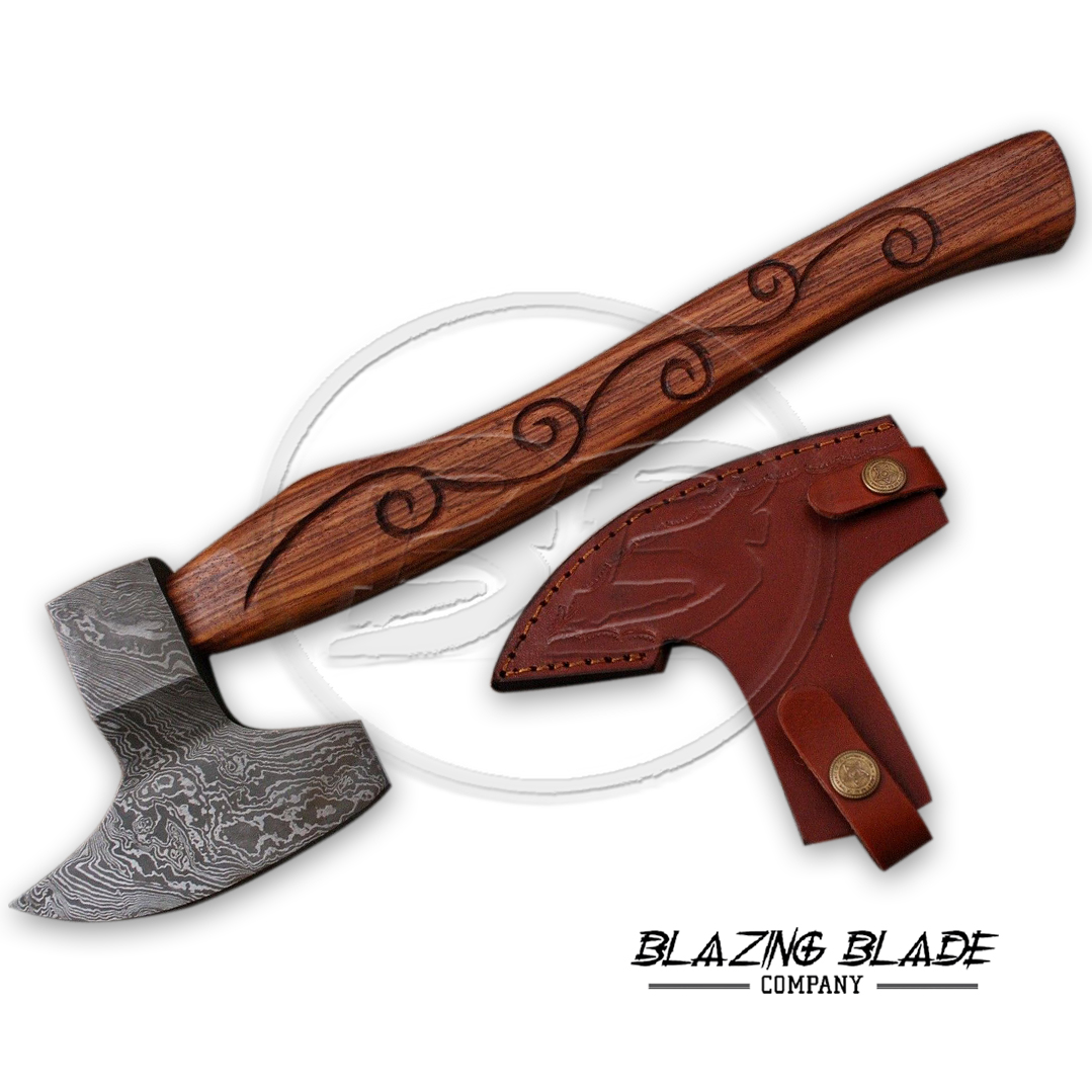 Damascus Steel Elite Woodsman Viking Axe with Sheath | 5001