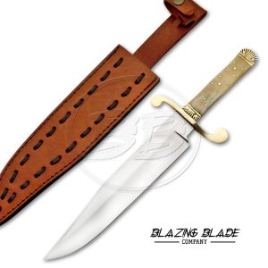 J2 Steel Camel Bone Handle Bowie Knife with Sheath | 3021