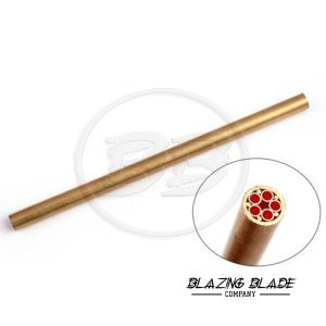 6" Red Filling 8mm Brass Tube Mosaic Pin for Knife Handle | 3024