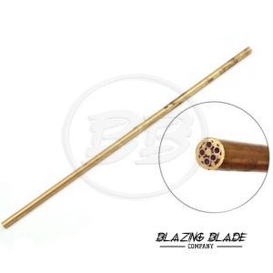 12" Red Filling 8mm Brass Tube Mosaic Pin for Knife Handle | 3027