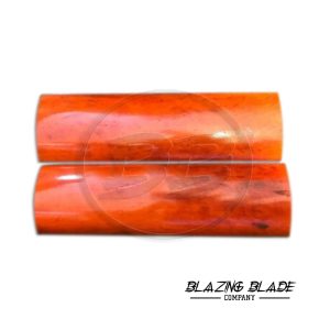 4.5"X1.5" Orange Colored Camel Bone Scales for Knife Making | DIY | 3036