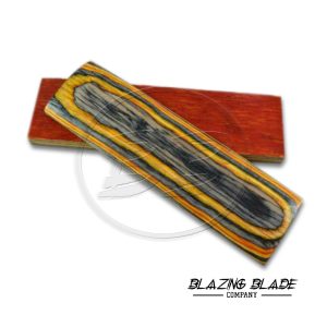 4.5"X1.5" Yellow and Black Color Hardwood Scales for Knife Making | DIY | 3049