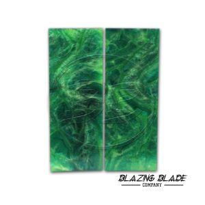 4.5"X1.5" Green Color Resin Scales for Knife Making | DIY | 3058