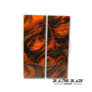 4.5"X1.5" Orange and Black Color Resin Scales for Knife Making | DIY | 3060