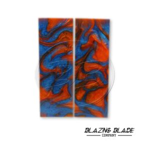 4.5"X1.5" Orange and Blue Color Resin Scales for Knife Making | DIY | 3062