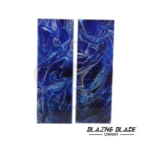 4.5"X1.5" Multi Blue Color Resin Scales for Knife Making | DIY | 3066