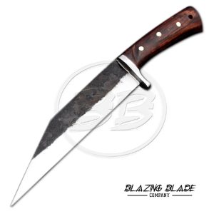 High Carbon Steel Rosewood Handle Seax Knife with Sheath | 3083