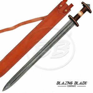 Handmade Damascus Steel Rosewood Handle Gladius Sword with Sheath | 3088