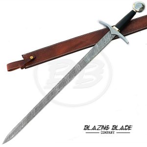 Handmade Damascus Steel Micarta Handle Medieval Sword with Sheath | 3091